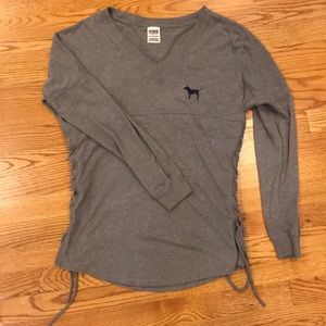 PINK side lace up long sleeve